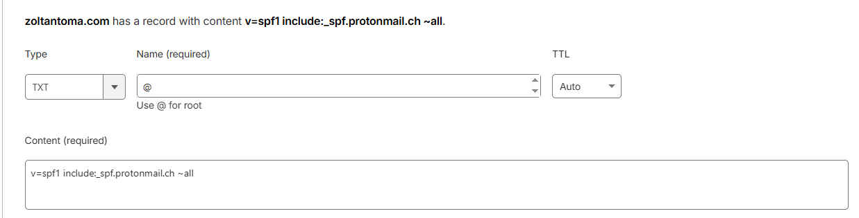 SPF record in Cloudflare